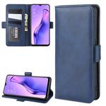 For Oppo A8 Dual-side Magnetic Buckle Horizontal Flip Leather Case with Holder & Card Slots & Wallet(Dark Blue)