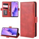 For Oppo A8 Dual-side Magnetic Buckle Horizontal Flip Leather Case with Holder & Card Slots & Wallet(Red)