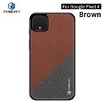For Google Pixel4 PINWUYO Rong Series  Shockproof PC + TPU+ Chemical Fiber Cloth Protective Cover(Brown)