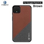 For Google Pixel4 XL PINWUYO Rong Series  Shockproof PC + TPU+ Chemical Fiber Cloth Protective Cover(Brown)