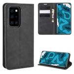 For Huawei P40 Pro Retro-skin Business Magnetic Suction Leather Case with Holder & Card Slots & Wallet(Black)