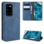 For Huawei P40 Pro Retro-skin Business Magnetic Suction Leather Case with Holder & Card Slots & Wallet(Dark Blue)