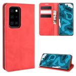 For Huawei P40 Pro Retro-skin Business Magnetic Suction Leather Case with Holder & Card Slots & Wallet(Red)