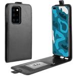 For Huawei P40 Pro R64 Texture Single Vertical Flip Leather Protective Case with Card Slots & Photo Frame(Black)