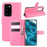 For Huawei P40 Pro Litchi Texture Horizontal Flip Protective Case with Holder & Card Slots & Wallet(Rose red)