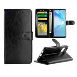 For  Galaxy S20+ Crazy Horse Texture Leather Horizontal Flip Protective Case with Holder & Card Slots & Wallet & Photo Frame(Black)