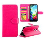 For LG K40S Crazy Horse Texture Leather Horizontal Flip Protective Case with Holder & Card Slots & Wallet & Photo Frame(Magenta)