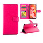 For Huawei Nova 6 Crazy Horse Texture Leather Horizontal Flip Protective Case with Holder & Card Slots & Wallet & Photo Frame(Magenta)