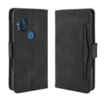 For Motorola One Hyper  Wallet Style Skin Feel Calf Pattern Leather Case with Separate Card Slots & Holder & Wallet & Photo Frame(Black)