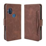 For Motorola One Hyper  Wallet Style Skin Feel Calf Pattern Leather Case with Separate Card Slots & Holder & Wallet & Photo Frame(Brown)