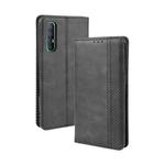 For OPPO Reno 3 Pro Magnetic Buckle Retro Crazy Horse Texture Horizontal Flip Leather Case with Holder & Card Slots & Photo Frame(Black)