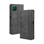 For Huawei P40 Lite / Nova 6 SE Magnetic Buckle Retro Crazy Horse Texture Horizontal Flip Leather Case with Holder & Card Slots & Photo Frame(Black)