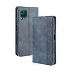 For Huawei P40 Lite / Nova 6 SE Magnetic Buckle Retro Crazy Horse Texture Horizontal Flip Leather Case with Holder & Card Slots & Photo Frame(Blue)