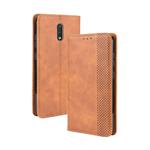 For Nokia 2.3 Magnetic Buckle Retro Crazy Horse Texture Horizontal Flip Leather Case with Holder & Card Slots & Photo Frame(Brown)