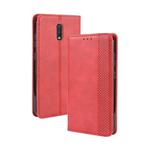 For Nokia 2.3 Magnetic Buckle Retro Crazy Horse Texture Horizontal Flip Leather Case with Holder & Card Slots & Photo Frame(Red)