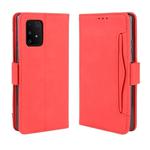 For Galaxy S10 Lite / A91 / M80s Wallet Style Skin Feel Calf Pattern Leather Case with Separate Card Slots & Holder & Wallet & Photo Frame(Red)