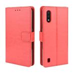 For Galaxy A01 Retro Crazy Horse Texture Horizontal Flip Leather Case with Holder & Card Slots & Photo Frame(Red)