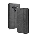 For LG Q70 Magnetic Buckle Retro Crazy Horse Texture Horizontal Flip Leather Case with Holder & Card Slots & Photo Frame(Black)