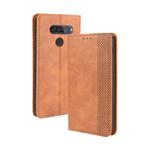 For LG Q70 Magnetic Buckle Retro Crazy Horse Texture Horizontal Flip Leather Case with Holder & Card Slots & Photo Frame(Brown)