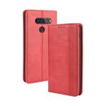 For LG Q70 Magnetic Buckle Retro Crazy Horse Texture Horizontal Flip Leather Case with Holder & Card Slots & Photo Frame(Red)