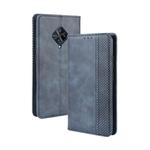For vivo V17 / Y9s / S1 Pro Magnetic Buckle Retro Crazy Horse Texture Horizontal Flip Leather Case with Holder & Card Slots & Photo Frame(Blue)