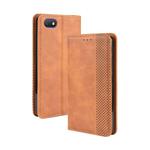 For Alcatel 1V (2019) without Fingerprint Hole Magnetic Buckle Retro Crazy Horse Texture Horizontal Flip Leather Case with Holder & Card Slots & Photo Frame(Brown)