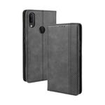 For Alcatel 3V (2019) Magnetic Buckle Retro Crazy Horse Texture Horizontal Flip Leather Case with Holder & Card Slots & Photo Frame(Black)