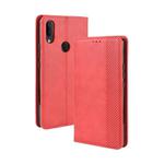 For Alcatel 3V (2019) Magnetic Buckle Retro Crazy Horse Texture Horizontal Flip Leather Case with Holder & Card Slots & Photo Frame(Red)