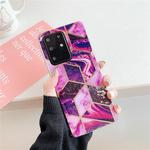 For Huawei P40 Plating Colorful Geometric Pattern Mosaic Marble TPU Mobile Phone Case(Magenta PJ5)