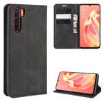 For OPPO A91/OPPO F15/OPPO Reno 3 Retro-skin Business Magnetic Suction Horizontal Flip PU Leather Case with Holder & Card Slots & Wallet(Black)