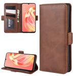 For OPPO A91 Dual-side Magnetic Buckle Horizontal Flip PU Leather Case with Holder & Card Slots & Wallet(Brown)