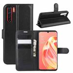 For OPPO A91 Litchi Texture Horizontal Flip PU Leather Case with Holder & Card Slots & Wallet(Black)