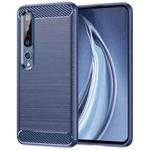 For Xiaomi Mi 10 / 10 Pro Brushed Texture Carbon Fiber TPU Case(Navy Blue)