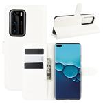 For Huawei P40 Litchi Texture Horizontal Flip Protective Case with Holder & Card Slots & Wallet(White)