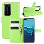 For Huawei P40 Litchi Texture Horizontal Flip Protective Case with Holder & Card Slots & Wallet(Green)