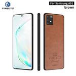 For Galaxy A91 / S10 Lite PINWUYO Pin Rui Series Classical Leather Texture PC + TPU Waterproof  Anti-fall All-inclusive Protective Case Shell(Brown)