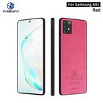 For Galaxy A91 / S10 Lite PINWUYO Pin Rui Series Classical Leather Texture PC + TPU Waterproof  Anti-fall All-inclusive Protective Case Shell(Red)