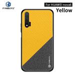For Huawei Nova 6 PINWUYO Rong Series  Shockproof PC + TPU+ Chemical Fiber Cloth Protective Case(Yellow)