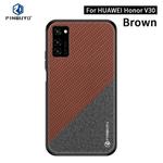 For Huawei Honor V30 / V30 Pro PINWUYO Rong Series  Shockproof PC + TPU+ Chemical Fiber Cloth Protective Case(Brown)