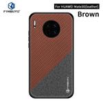 For Huawei Mate 30 5G (Leather) PINWUYO Rong Series Shockproof PC + TPU+ Chemical Fiber Cloth Protective Cover(Brown)