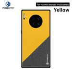 For Huawei Mate 30 Pro 5G (Leather) PINWUYO Rong Series Shockproof PC + TPU+ Chemical Fiber Cloth Protective Cover(Yellow)