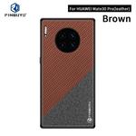 For Huawei Mate 30 Pro 5G (Leather) PINWUYO Rong Series Shockproof PC + TPU+ Chemical Fiber Cloth Protective Cover(Brown)