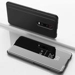 For OnePlus 8 Plated Mirror Horizontal Flip Leather Case with Holder(Black)