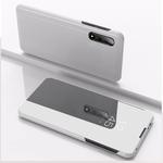 For Xiaomi Mi 10 / 10 Pro Plated Mirror Horizontal Flip Leather Case with Holder(Silver)