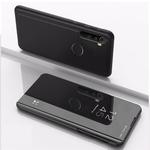 For Moto G8 Power Plated Mirror Horizontal Flip Leather Case with Holder(Black)