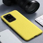 For Galaxy S20+ Starry Series Shockproof Straw Material + TPU Protective Case(Yellow)