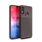 For Huawei Y7p Carbon Fiber Texture Shockproof TPU Case(Brown)