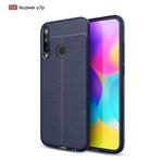 For Huawei Y7p Litchi Texture TPU Shockproof Case(Navy Blue)