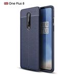 For OnePlus 8 Litchi Texture TPU Shockproof Case(Navy Blue)