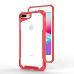 For iPhone 8 Plus & 7 Plus Transparent PC + TPU Full Coverage Shockproof Protective Case(Red)